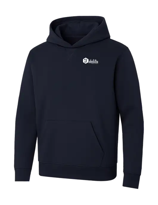 Allmade Dark Navy Organic French Terry Pullover Hoodie w/Fidelity Bank Logo