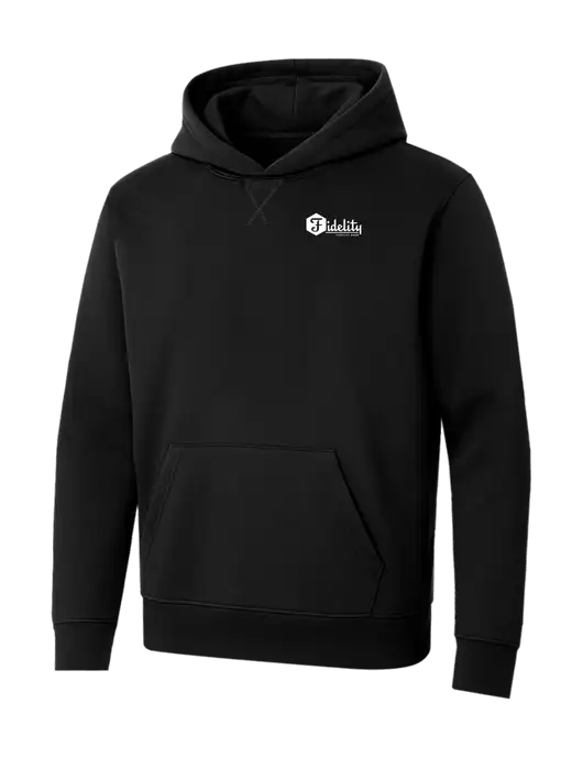 Allmade Deep Black Organic French Terry Pullover Hoodie w/Fidelity Bank Logo
