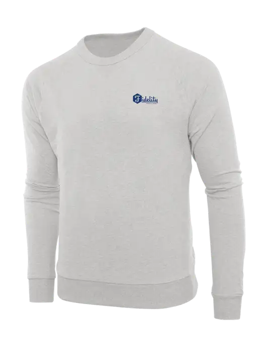Allmade Granite Grey Heather Organic French Terry Crewneck Sweatshirt w/Fidelity Bank Logo