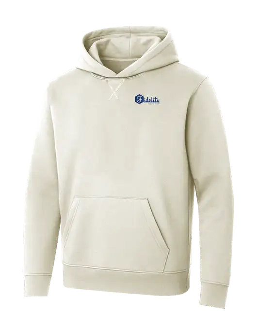Allmade White Sand Organic French Terry Pullover Hoodie w/Fidelity Bank Logo