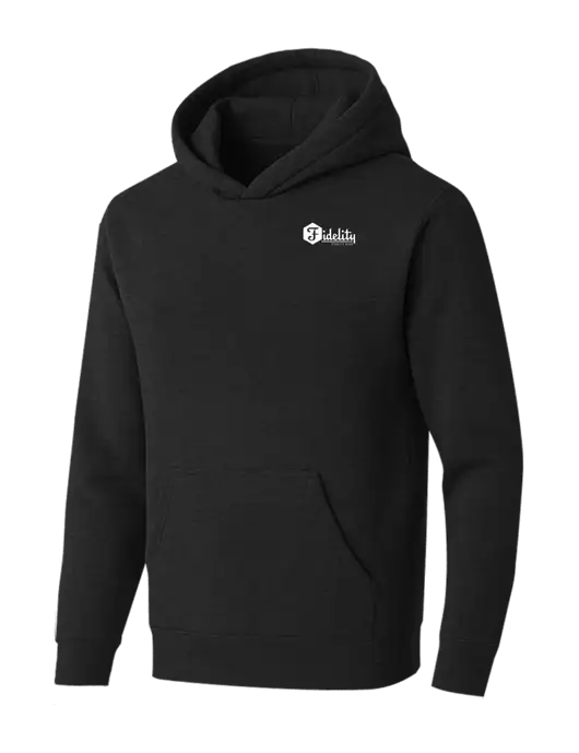 BELLA+CANVAS Black Heather Sponge Fleece Pullover Hoodie w/Fidelity Bank Logo