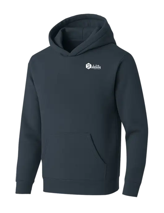 BELLA+CANVAS Dark Grey Sponge Fleece Pullover Hoodie w/Fidelity Bank Logo