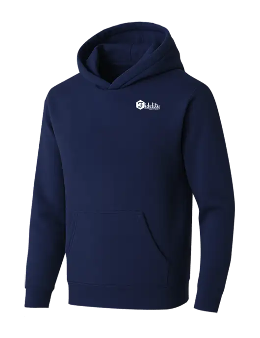 BELLA+CANVAS Navy Sponge Fleece Pullover Hoodie w/Fidelity Bank Logo