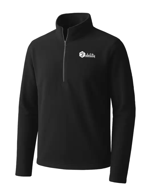 Black Microfleece 1/2 Zip Pullover w/Fidelity Bank Logo