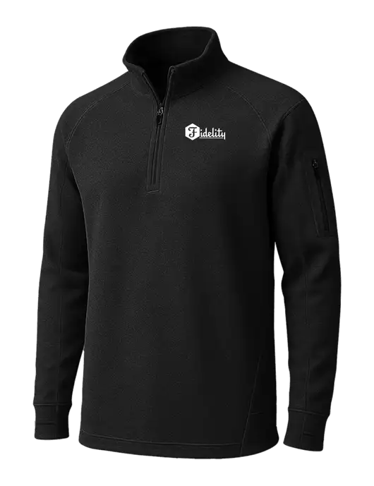 Black Tech Fleece 1/4 Zip Pullover w/Fidelity Bank Logo