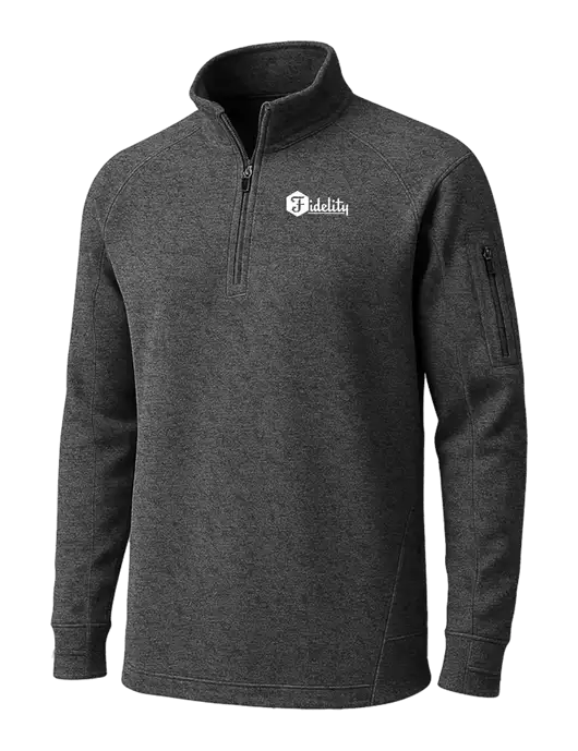 Graphite Heather Tech Fleece 1/4 Zip Pullover w/Fidelity Bank Logo