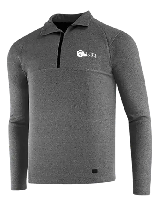 OGIO Dark Grey Heather Transition 1/4 Zip Pullover w/Fidelity Bank Logo