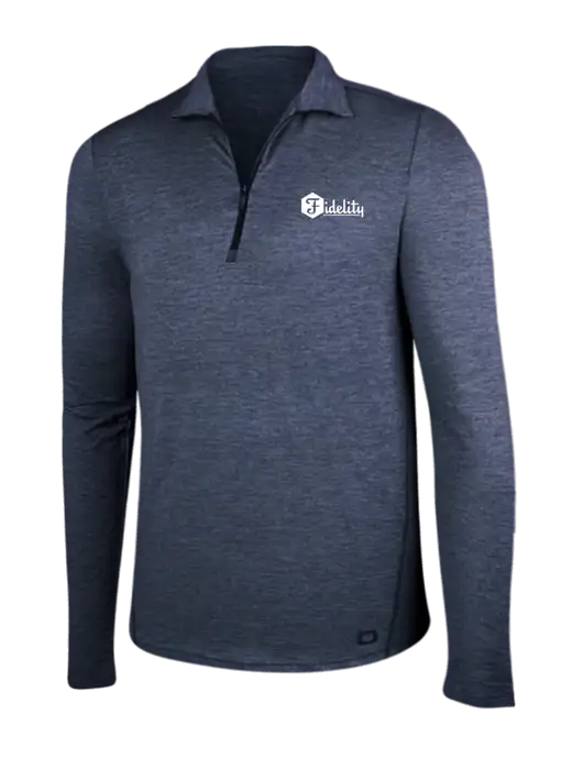 OGIO Blue Indigo Heather Endurance Force 1/4 Zip w/Fidelity Bank Logo