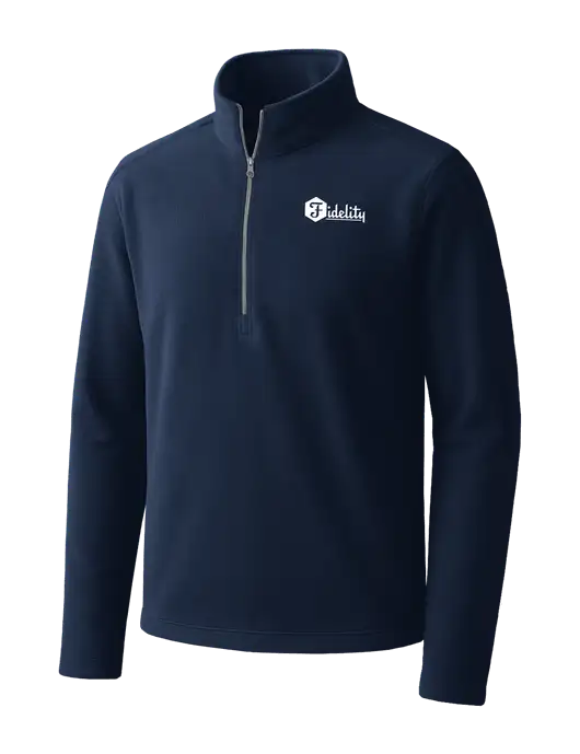 Navy Microfleece 1/2 Zip Pullover w/Fidelity Bank Logo