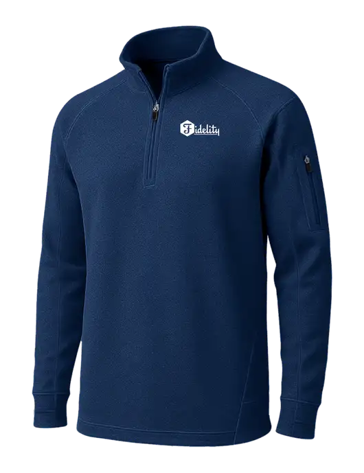 True Navy Tech Fleece 1/4 Zip Pullover w/Fidelity Bank Logo