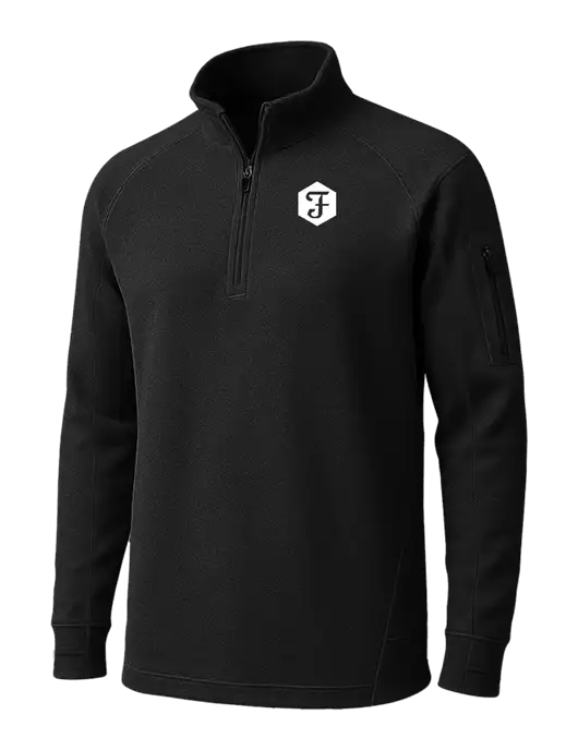 Black Tech Fleece 1/4 Zip Pullover w/Fidelity Bank Logo