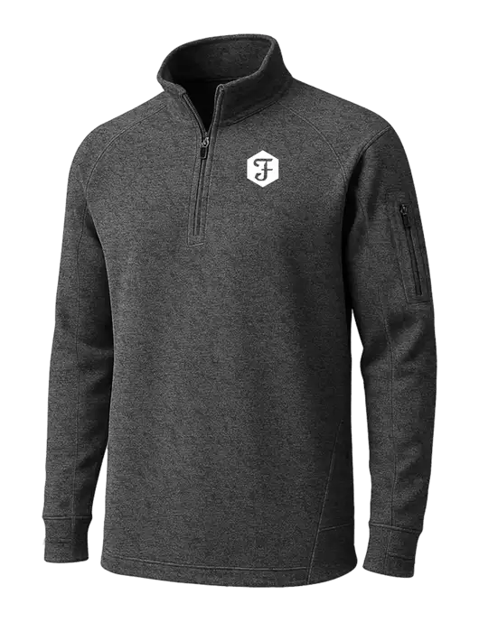 Graphite Heather Tech Fleece 1/4 Zip Pullover w/Fidelity Bank Logo