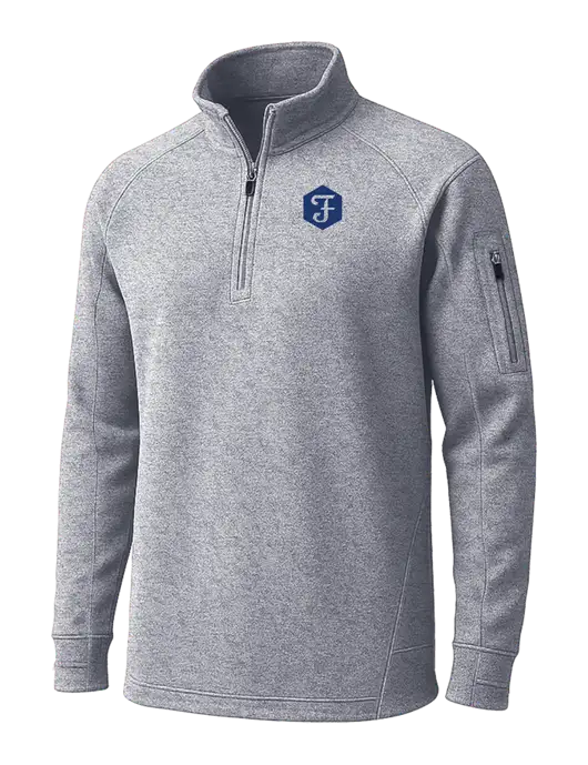 Grey Heather Tech Fleece 1/4 Zip Pullover w/F Icon Logo