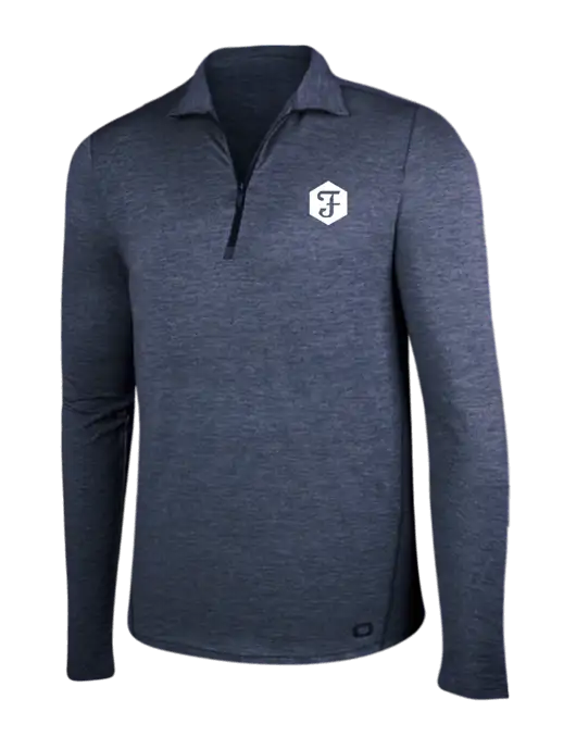 OGIO Blue Indigo Heather Endurance Force 1/4 Zip w/Fidelity Bank Logo