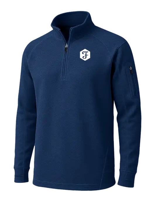 True Navy Tech Fleece 1/4 Zip Pullover w/Fidelity Bank Logo