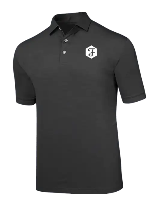 Callaway Black Fashion Tonal Polo w/Fidelity Bank Logo