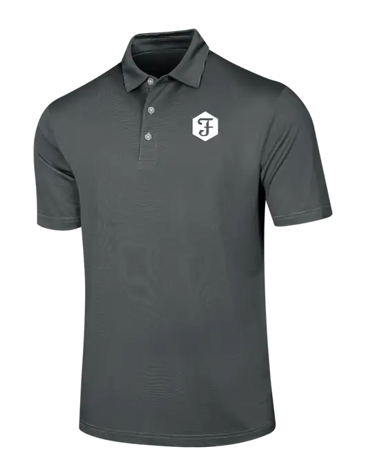 Callaway Black Fine Line Stripe Polo w/Fidelity Bank Logo
