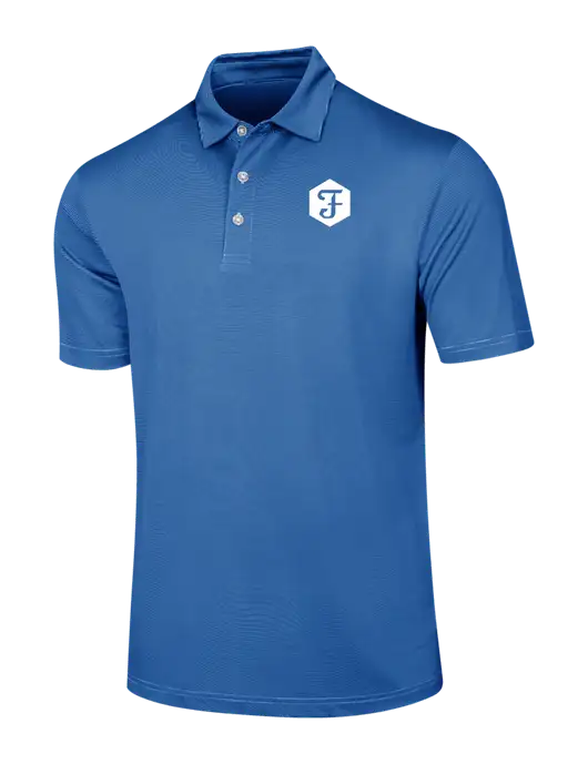 Callaway Royal Blue Fine Line Stripe Polo w/Fidelity Bank Logo