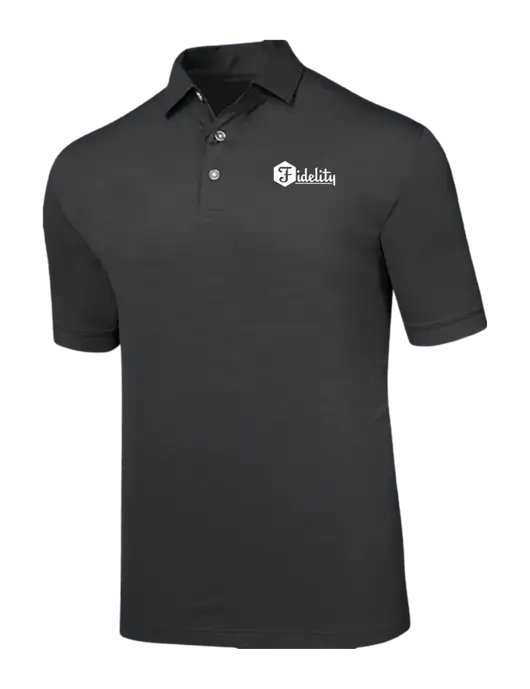 Callaway Black Fashion Tonal Polo w/Fidelity Bank Logo