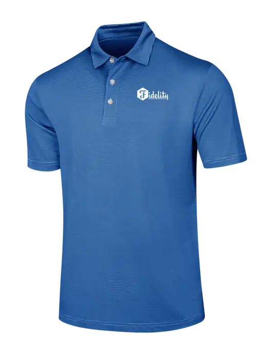 Callaway Royal Blue Fine Line Stripe Polo w/Fidelity Bank Logo