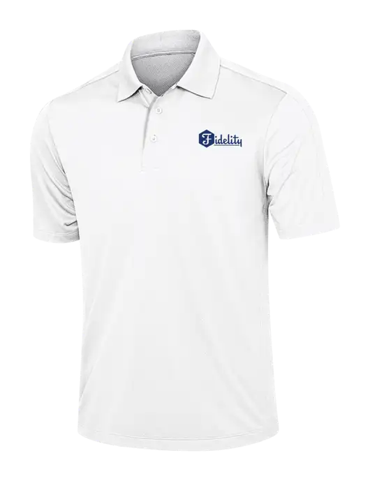 White Diamond Textured Jacquard Polo w/Fidelity Bank Logo