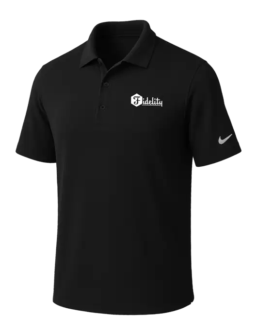 NIKE Black Dri-Fit Micro Pique Polo w/Fidelity Bank Logo