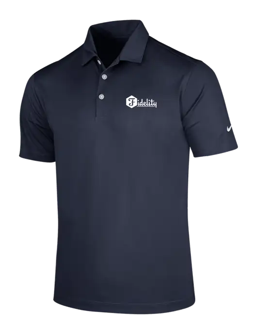 NIKE Dark Navy Dri-Fit Vertical Mesh Polo w/Fidelity Bank Logo