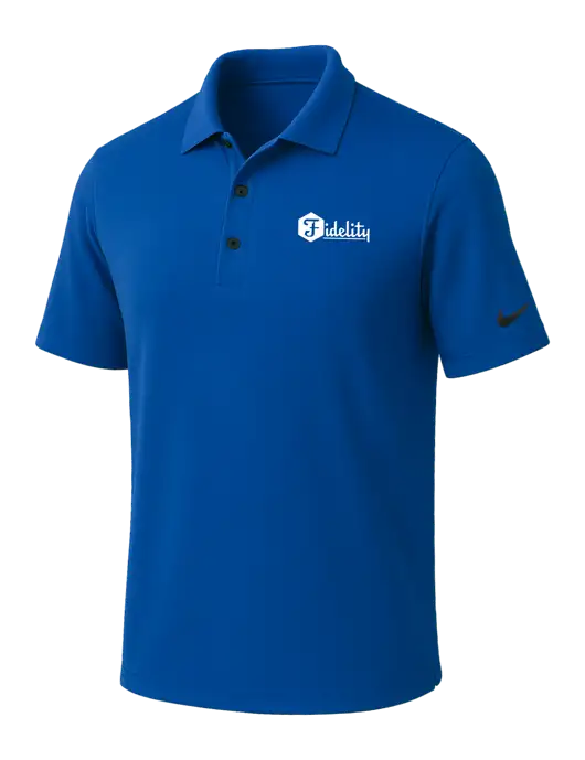NIKE Dark Royal Dri-Fit Micro Pique Polo w/Fidelity Bank Logo