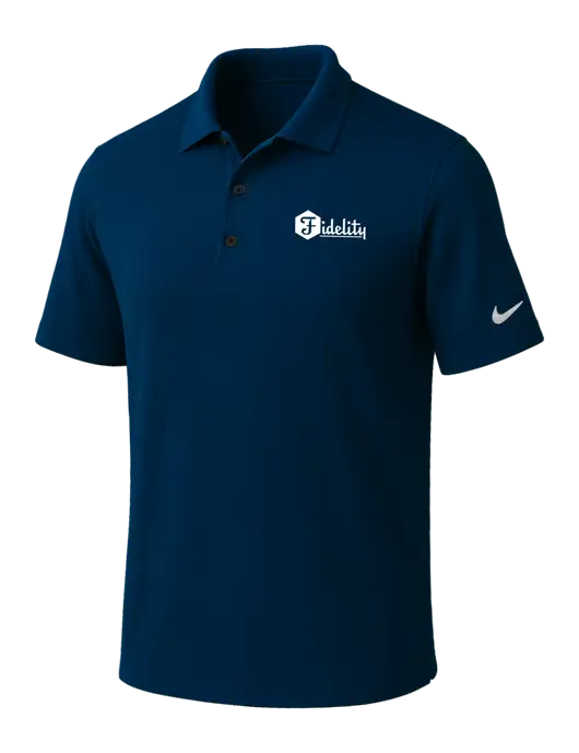 NIKE Navy Dri-Fit Micro Pique Polo w/Fidelity Bank Logo