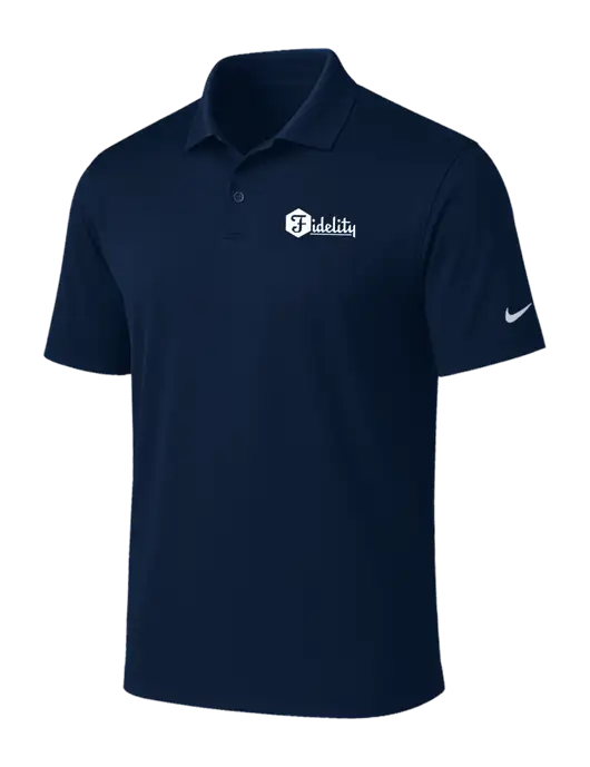 NIKE Navy Victory Solid Polo w/Fidelity Bank Logo