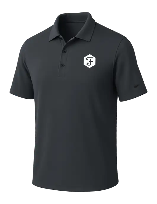 NIKE Dark Grey Dri-Fit Micro Pique Polo w/Fidelity Bank Logo