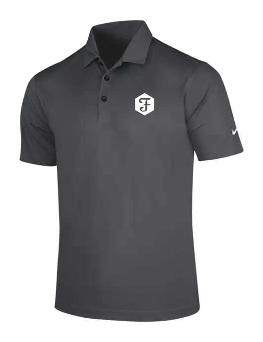 NIKE Dark Grey Dri-Fit Vertical Mesh Polo w/Fidelity Bank Logo