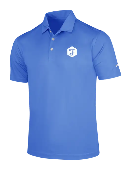 NIKE Light Royal Blue Dri-Fit Vertical Mesh Polo w/Fidelity Bank Logo