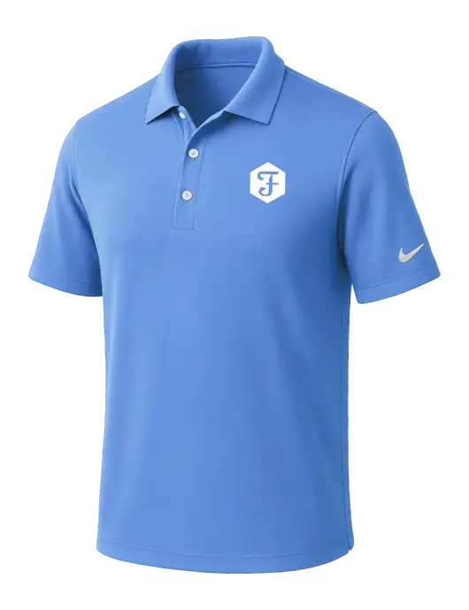 NIKE Carolina Blue Dri-Fit Micro Pique Polo w/Fidelity Bank Logo