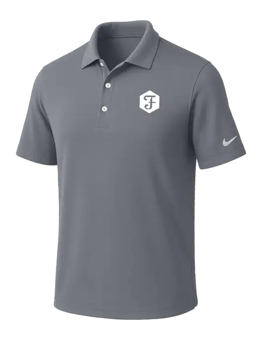 NIKE Medium Grey Dri-Fit Micro Pique Polo w/Fidelity Bank Logo