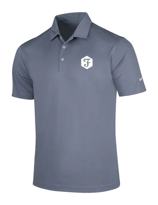 NIKE Medium Grey Dri-Fit Vertical Mesh Polo w/Fidelity Bank Logo