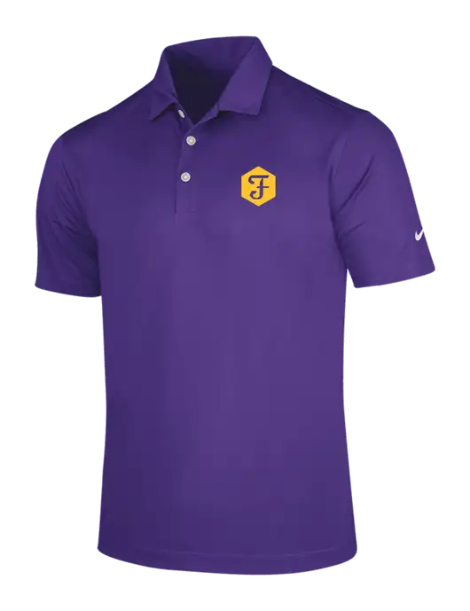 NIKE Purple Dri-Fit Vertical Mesh Polo w/Fidelity Bank Logo