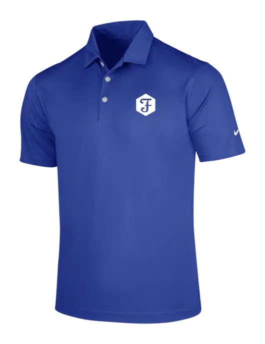 NIKE Dark Royal Dri-Fit Vertical Mesh Polo w/Fidelity Bank Logo