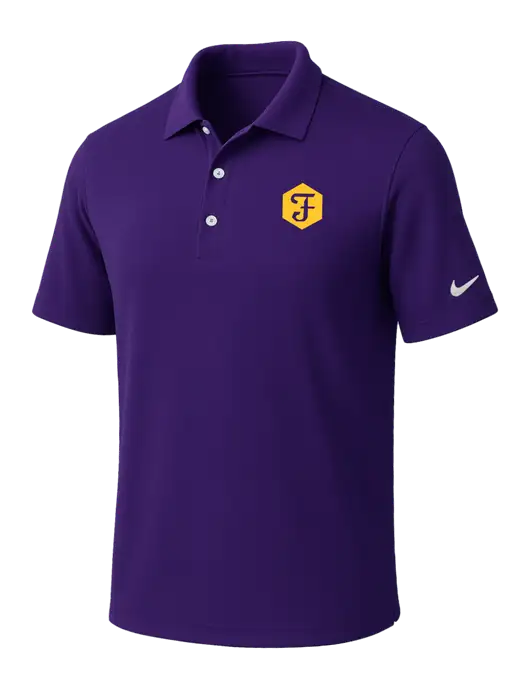 NIKE Purple Dri-Fit Micro Pique Polo w/Fidelity Bank Logo