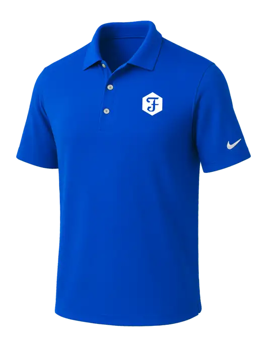NIKE Royal Dri-Fit Micro Pique Polo w/Fidelity Bank Logo