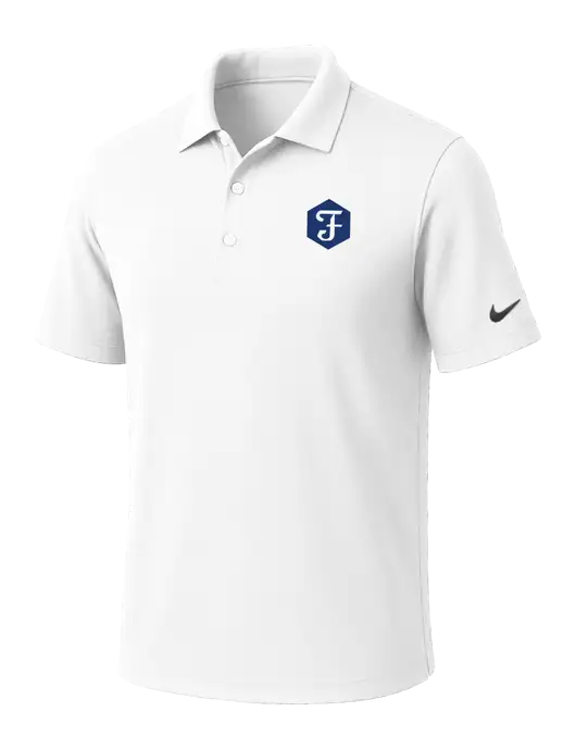 NIKE White Dri-Fit Micro Pique Polo w/F Icon Logo