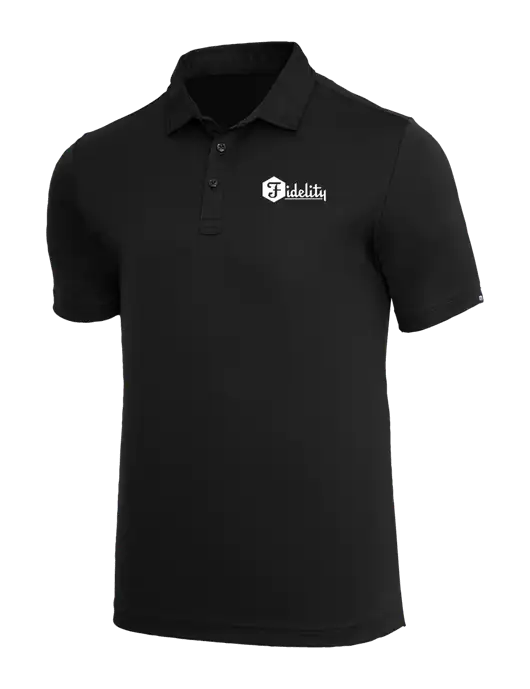 TravisMathew Black Coto Performance Polo w/Fidelity Bank Logo