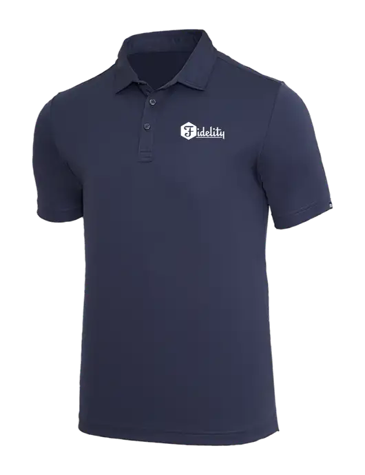 TravisMathew Navy Coto Performance Polo w/Fidelity Bank Logo