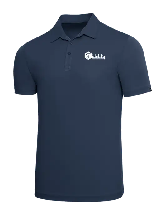 TravisMathew Navy Solid Oceanside Polo w/Fidelity Bank Logo