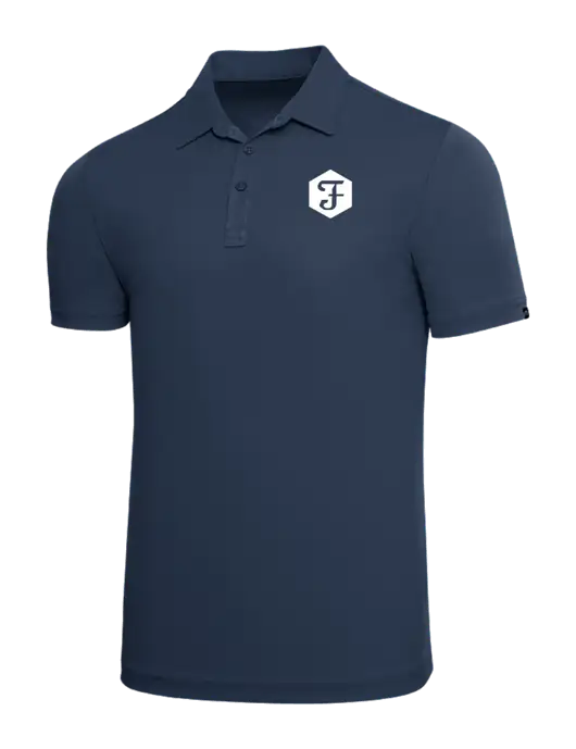 TravisMathew Navy Solid Oceanside Polo w/Fidelity Bank Logo