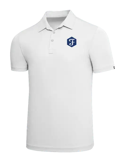 TravisMathew White Solid Oceanside Polo w/F Icon Logo