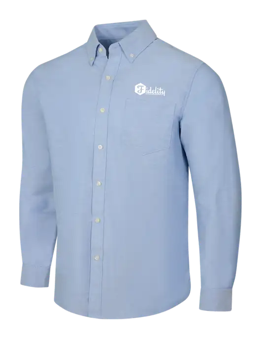 Light Blue SuperPro Oxford Shirt w/Fidelity Bank Logo
