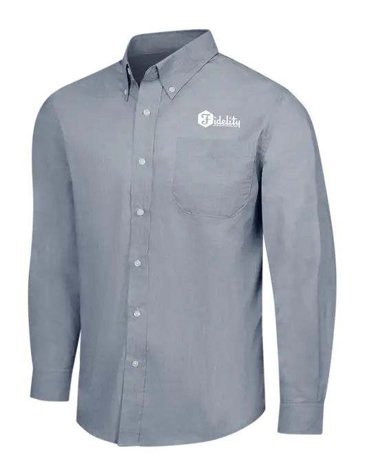 Navy Frost Crosshatch Easy Care Shirt w/Fidelity Bank Logo
