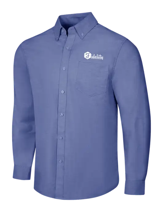 Navy SuperPro Oxford Shirt w/Fidelity Bank Logo
