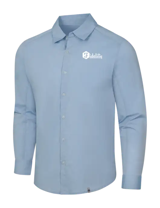 OGIO Light Blue Commuter Woven Shirt w/Fidelity Bank Logo